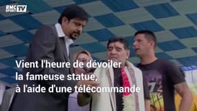 Maradona dévoile une statue à son effigie (totalement ratée)