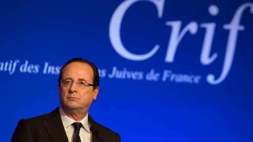 François Hollande, mardi, lors du dîner annuel du Crif.
