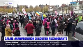 Calais: manifestation en soutien aux migrants et aux grévistes de la faim