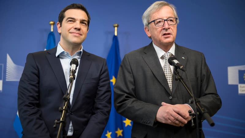 Le premier ministre grec Alexis Tsipras et le président de la Commission européenne Jean-Claude Junker