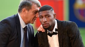Joan Laporta et Emerson Royal