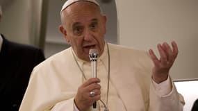Le pape François s'est exprimé face à la presse dans l'avion qui le ramenait de Jérusalem, le lundi 26 mai 2014.