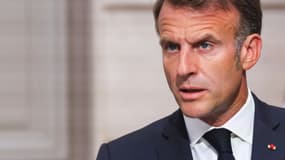 Le président français Emmanuel Macron lors d'une conférence de presse à l'issue du Sommet de la Coalition des Volontaires, au Palais de l'Élysée, à Paris, le 4 septembre 2025