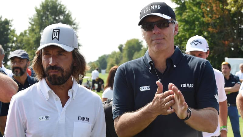 Laurent Blanc à côté d'Andrea Pirlo