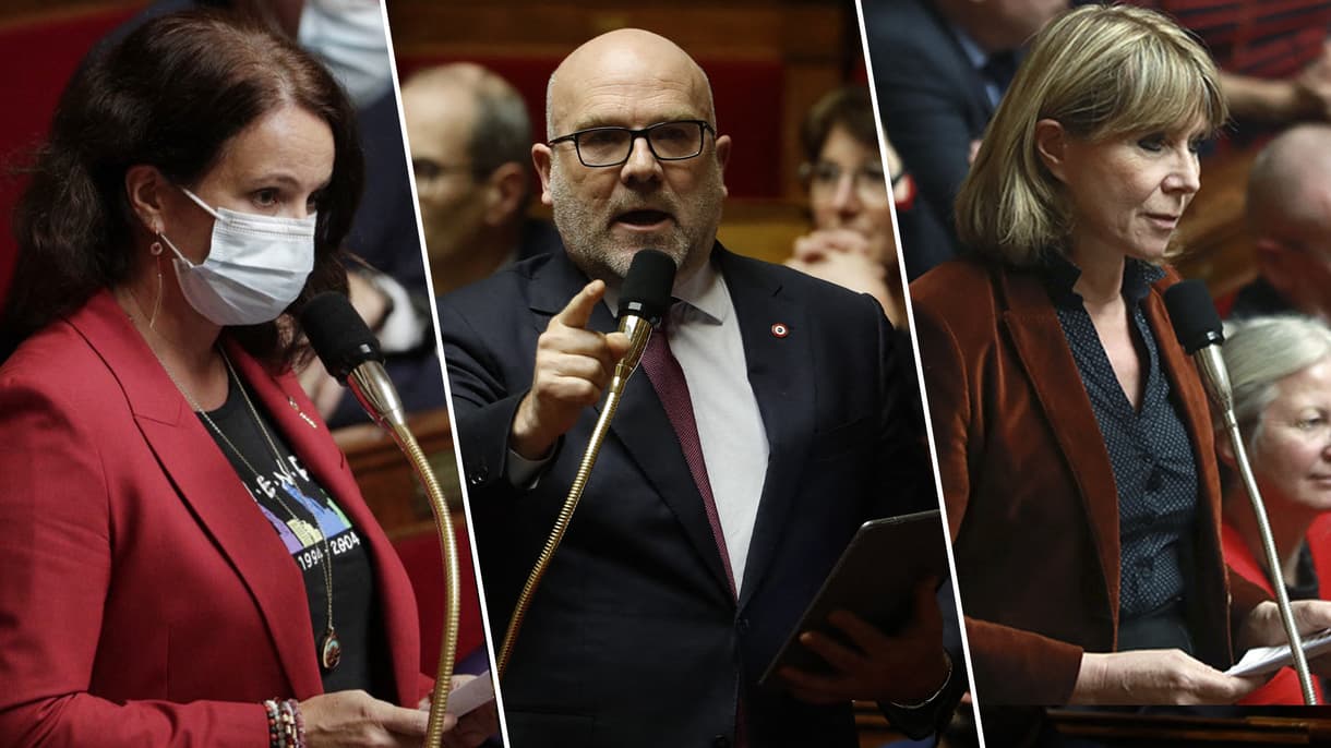 Les députés Jennifer De Temmerman, Bruno Bonnell et Florence Granjus, dans l'hémicycle de l'Assemblée nationale.