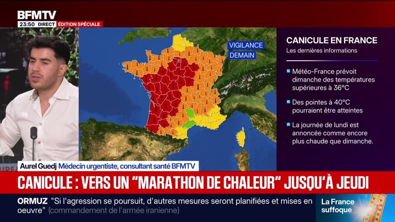 Canicule : 35 départements en rouge demain, historique - 20/06