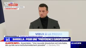 Jordan Bardella souhaite "mettre en place une préférence européenne dans les marchés publics et à défaut, une préférence nationale" 