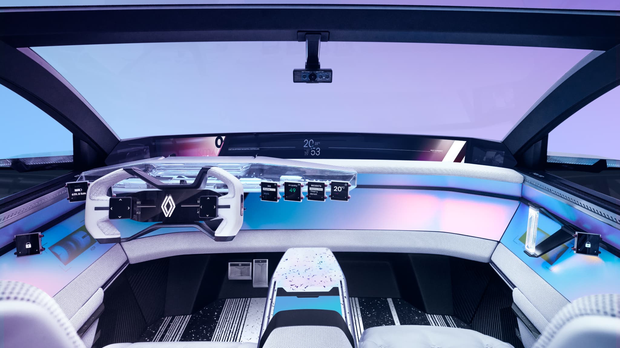 L'intérieur très futuriste préfigure l'offre de Renault dans la deuxième moitié de la décennie 2020.