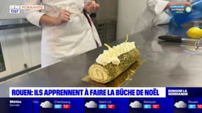 Rouen: ils apprennent à faire la bûche de Noël