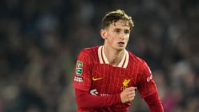 Le milieu de Liverpool Tyler Morton le 30 octobre 2024