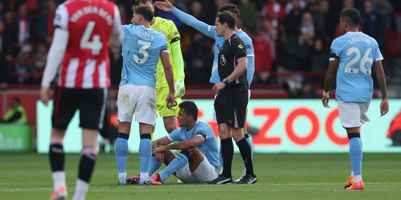 La blessure de Rodri lors du match Brentford-Manchester City, 5 octobre 2025