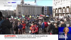 Tensions Russie-Ukraine: à Kiev, des manifestants réclament une désescalade