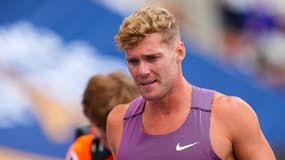 Les larmes de Kevin Mayer après sa blessure lors du meeting de Paris, le 7 juillet 2024 à Charléty