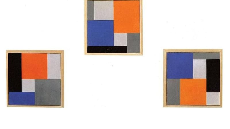 "Composition en trois tableaux" de Theo Van Doesburg - 1920