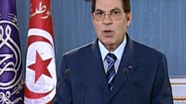 Ben Ali, l'ex président tunisien, lors de son dernier discours officiel