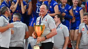Emile Rousseaux, sélectionneur de l'équipe de France féminine de volley, après la finale de Golden League en juin 2022