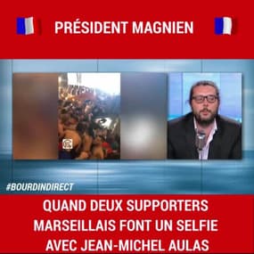 Quand deux supporters de l'OM font un selfie avec Jean-Michel Aulas