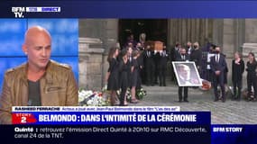 "Tout le monde a perdu un ami, un héros ou une idole", témoigne l'acteur Rachid Ferrache, présent aux obsèques de Jean-Paul Belmondo ce vendredi