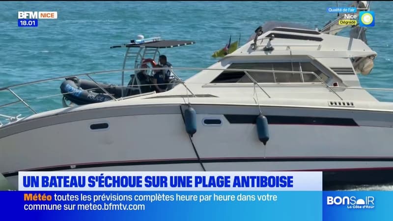 Un bateau s'échoue sur une plage antiboise