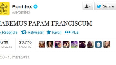 Le premier du nouveau compte @Pontifex, psoté mercredi soir, a été retweeté plus de 80.000 fois.