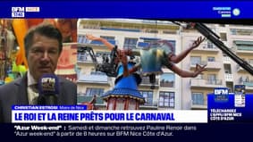 Nice: Christian Estrosi était en visite dans les locaux où sont entreposés les chars du carnaval dont la 150e édition débute ce week-end