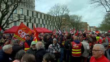 Environ 300 personnes se sont mobilisées ce jeudi 28 mars devant le tribunal de Lille.