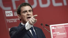 Manuel Valls en meeting à la Mutualité, le 1er février 2015.
