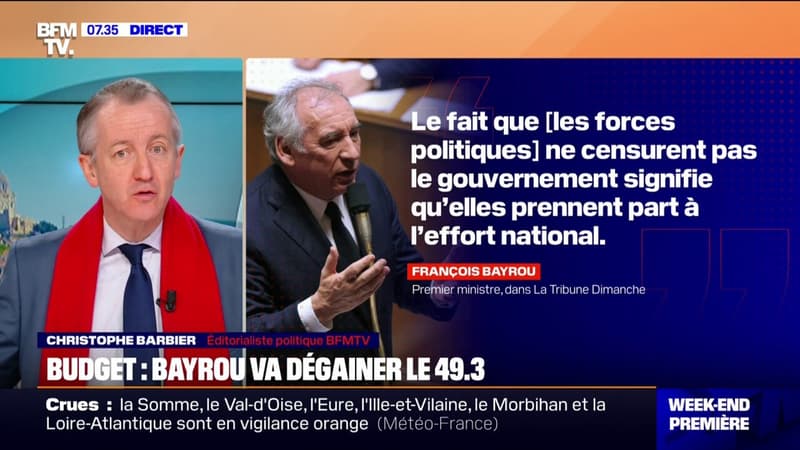 François Bayrou annonce qu'il utilisera le 49.3 pour faire adopter le budget