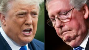 Donald Trump, le 27 octobre 2020 à Washington et Mitch McConnell le 5 février 2020 à Washington