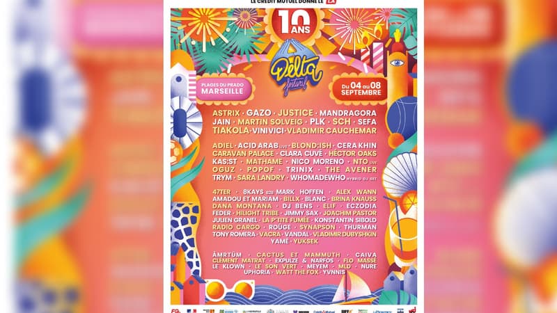 La programmation de la 10e édition du Delta Festival à Marseille, prévu du 4 au 8 septembre 2024.