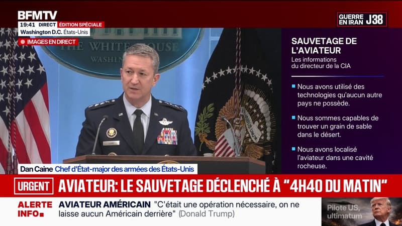 Pilote américain sauvé en Iran: "La mission a été déclenchée à 4h40 du matin", détaille Dan Caine, chef d'État-major des armées des États-Unis