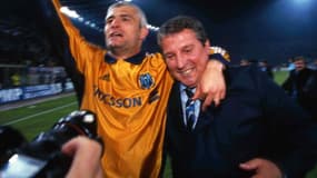 Ravanelli et Courbis avec l'OM en 1999