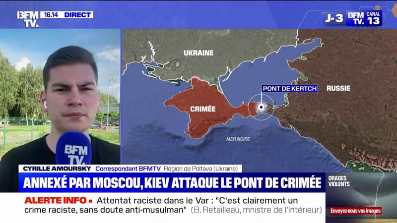 Guerre en Ukraine: les services secrets ukrainiens affirment avoir frappé le pont de Kertch en Crimée