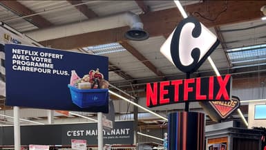 Un rayon Netflix, dans un magasin Carrefour