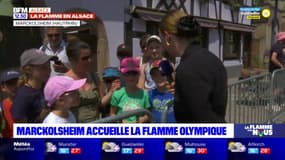 JO 2024: le public venu assister au passage de la flamme à Marckolsheim