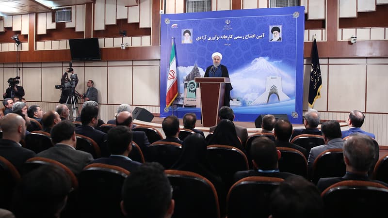 Hassan Rohani, président de l'Iran, a pris la parole le 5 novembre 2019 à l'occasion de l'ouverture d'une centrale à Téhéran