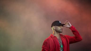 Le rappeur Booba en juillet 2019 au festival des Vieilles Charrues, à Carhaix