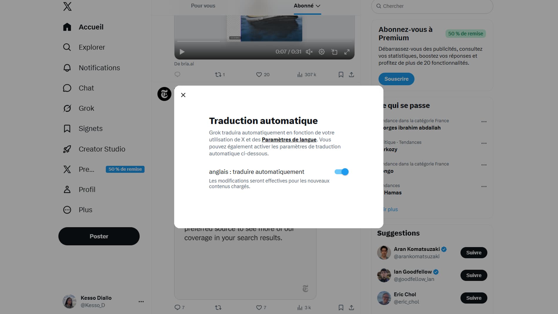 Sur X, Grok traduit désormais automatiquement les publications en ...