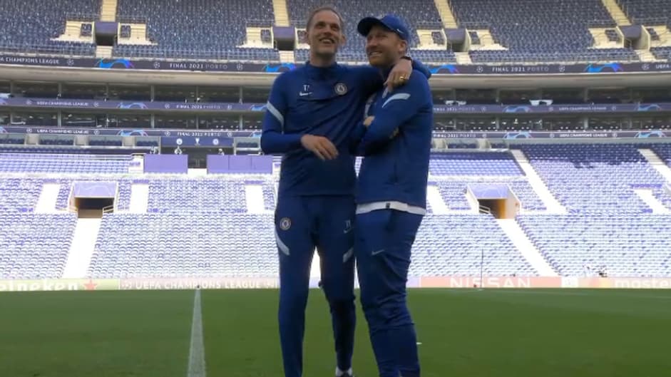 Tuchel à l'entraînement de Chelsea à Porto Tuchel à l'entraînement de Chelsea à Porto