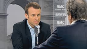 Le ministre de l'Economie, Emmanuel Macron, sur le plateau de BFMTV-RMC le 20 janvier 2015.