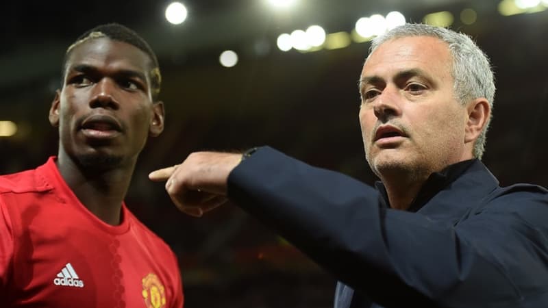 Paul Pogba et José Mourinho