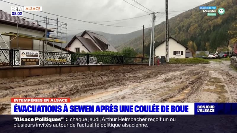 Intempéries en Alsace: des habitants évacués à Sewen après une coulée de boue