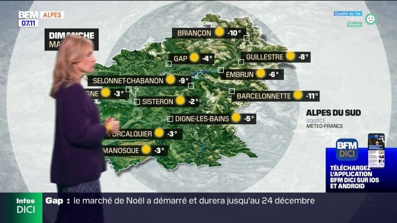Météo: un temps froid et ensoleillé ce dimanche, jusqu'à 8°C à Manosque et 3°C à Gap