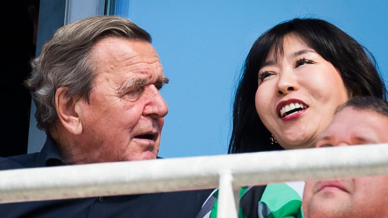 Gehrard Schröder et sa future épouse, Kim So-yeon