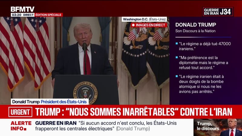 Guerre au Moyen-Orient: "L'Iran n'est plus une menace, on l'a mis à terre en 32 jours", déclare Donald Trump, président des États-Unis