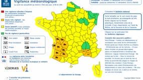 La carte de vigilance de Météo France samedi 21 décembre à 6 heures.