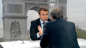 Emmanuel Macron face à Jean-Jacques Bourdin.