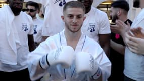 Le youtubeur Michou lors de son premier combat de boxe en juin 2024