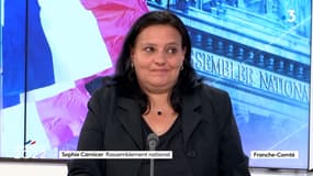 Sophie Carnicer, candidate RN de la deuxième circonscription du Territoire de Belfort, sur le plateau de France 3 le 18 mai 2022.
