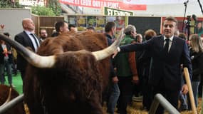 Emmanuel macron au Salon de l'agriculture, le 22 février 2025.